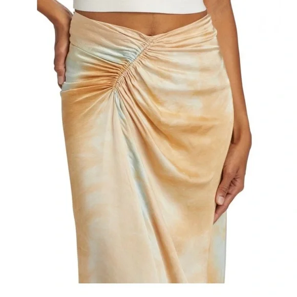 A.L.C Grace Dyed Rushed Midi Skirt size 6 - Picture 3 of 12